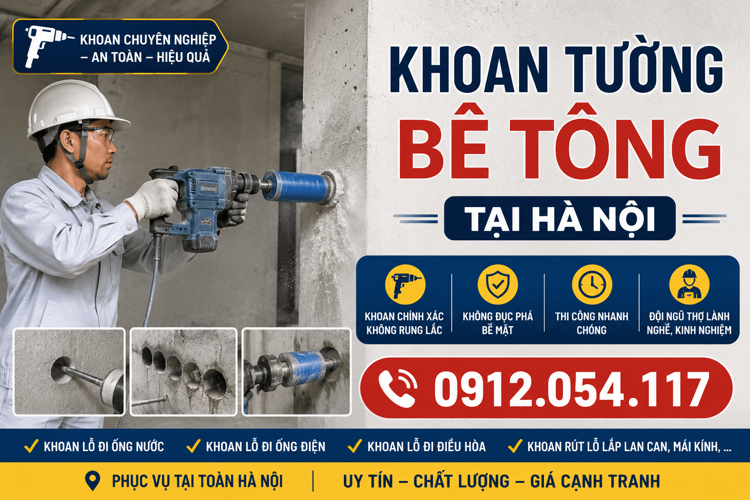 Khoan Tường Bê Tông Tại Hà Nội