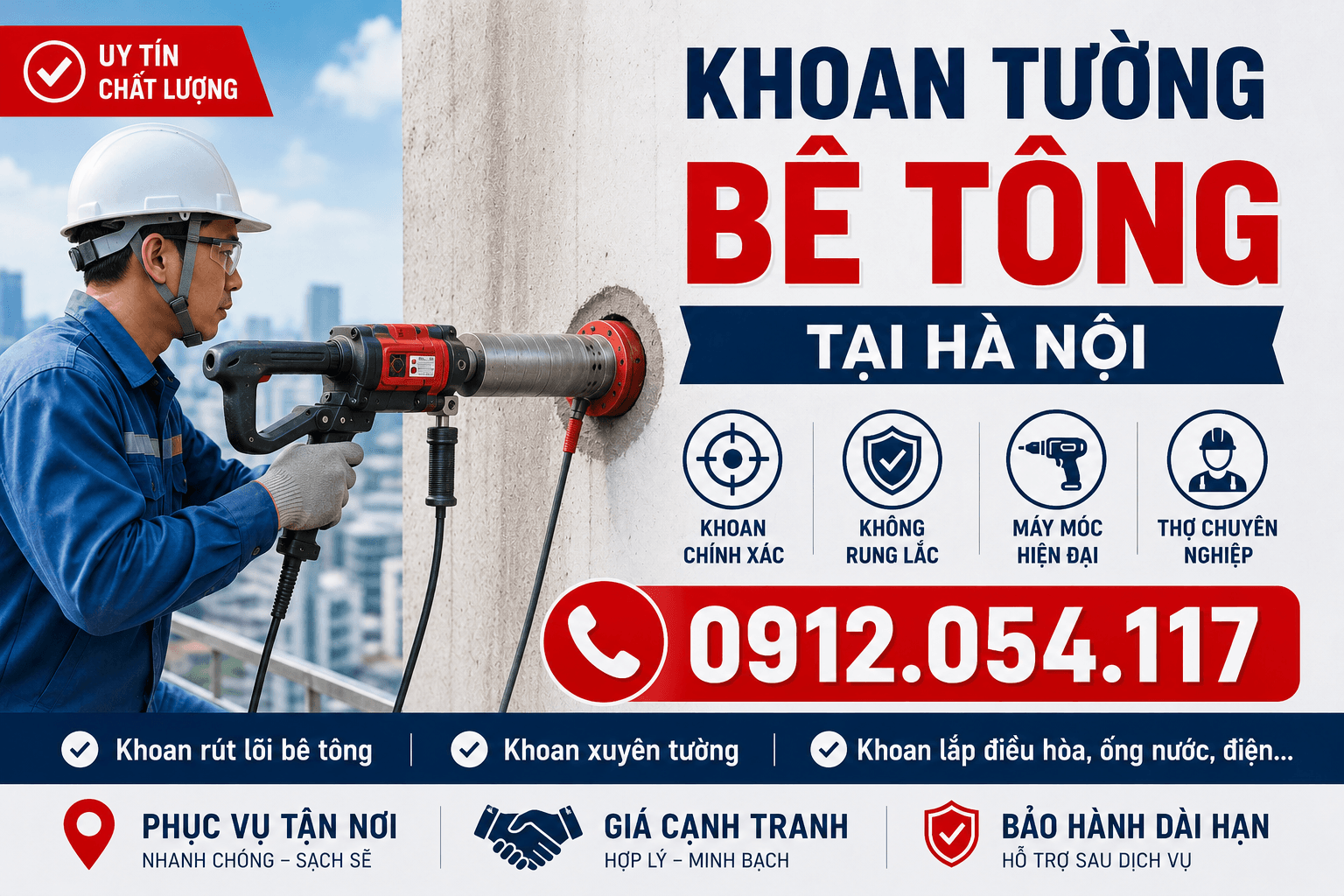 Khoan Tường Bê Tông ở Hà Nội