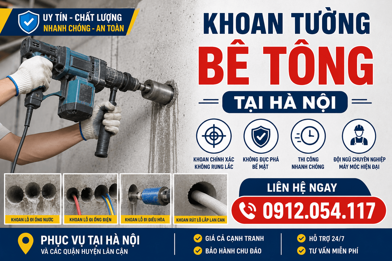 Khoan Tường Bê Tông Tại Hà Nội
