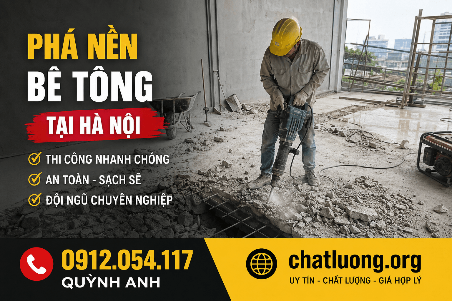 Phá Nền Bê Tông Chuyên Nghiệp
