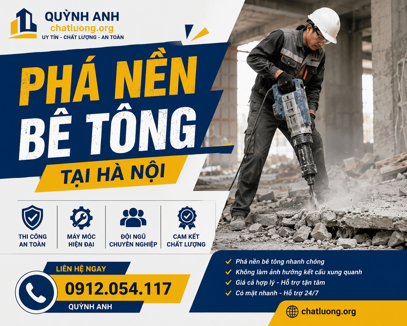 Phá Nền Bê Tông Hà Nội