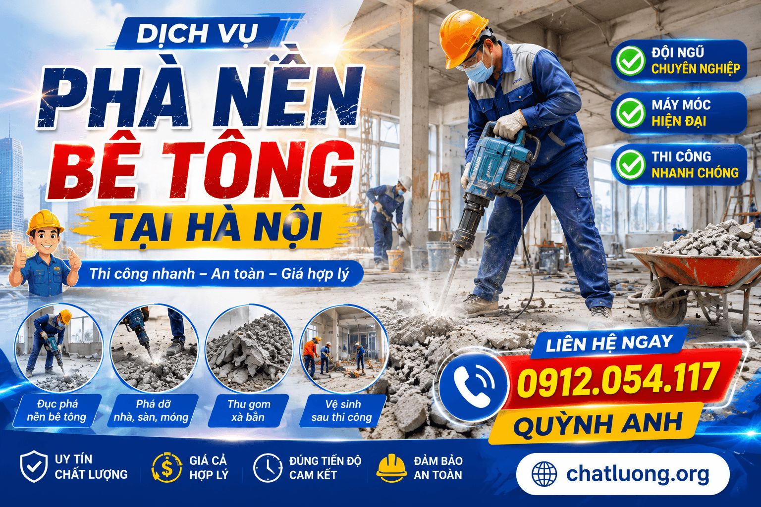 Phá Nền Bê Tông Tại Hà Nội
