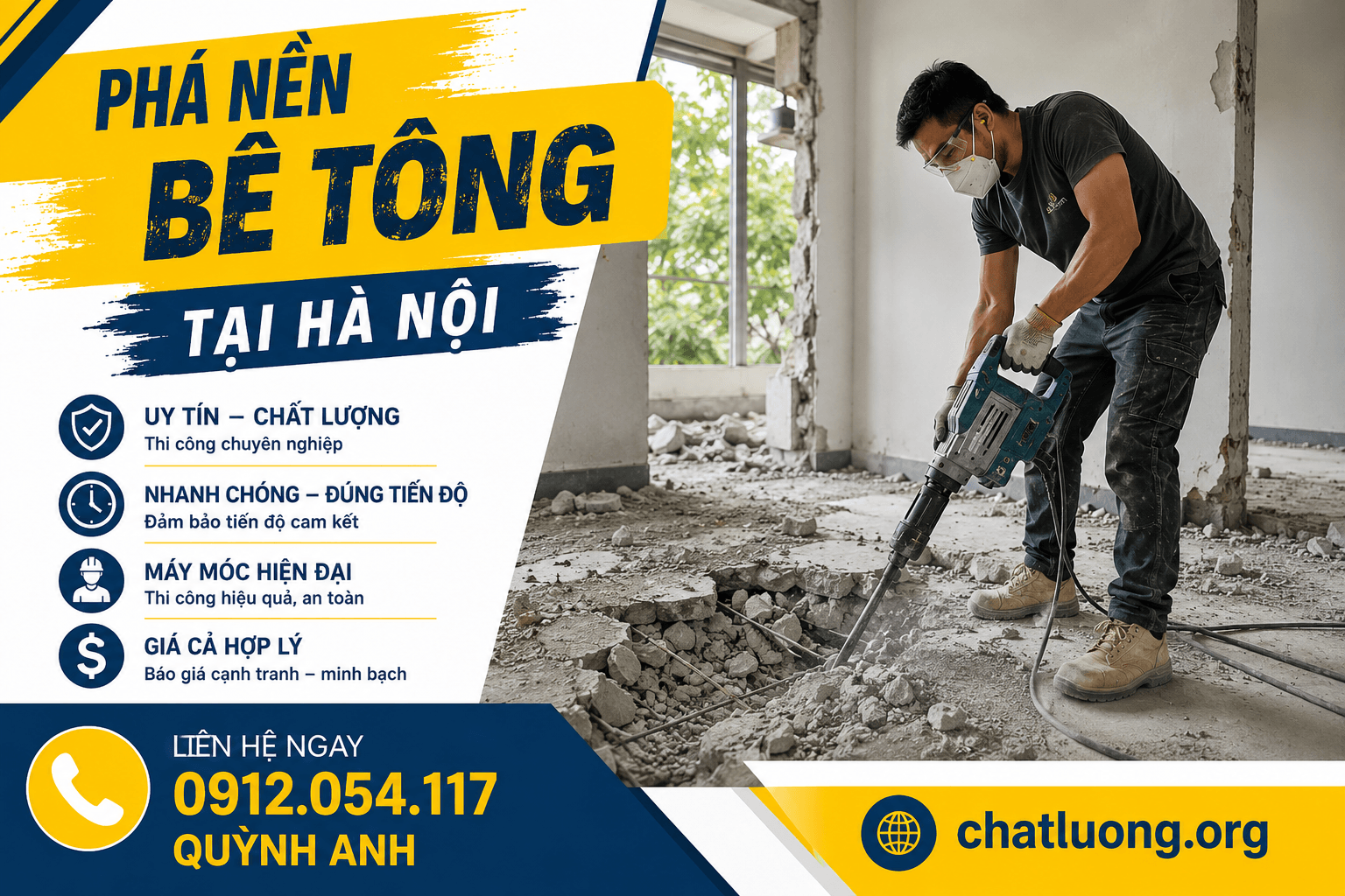 Phá Nền Bê Tông ở Tại Hà Nội